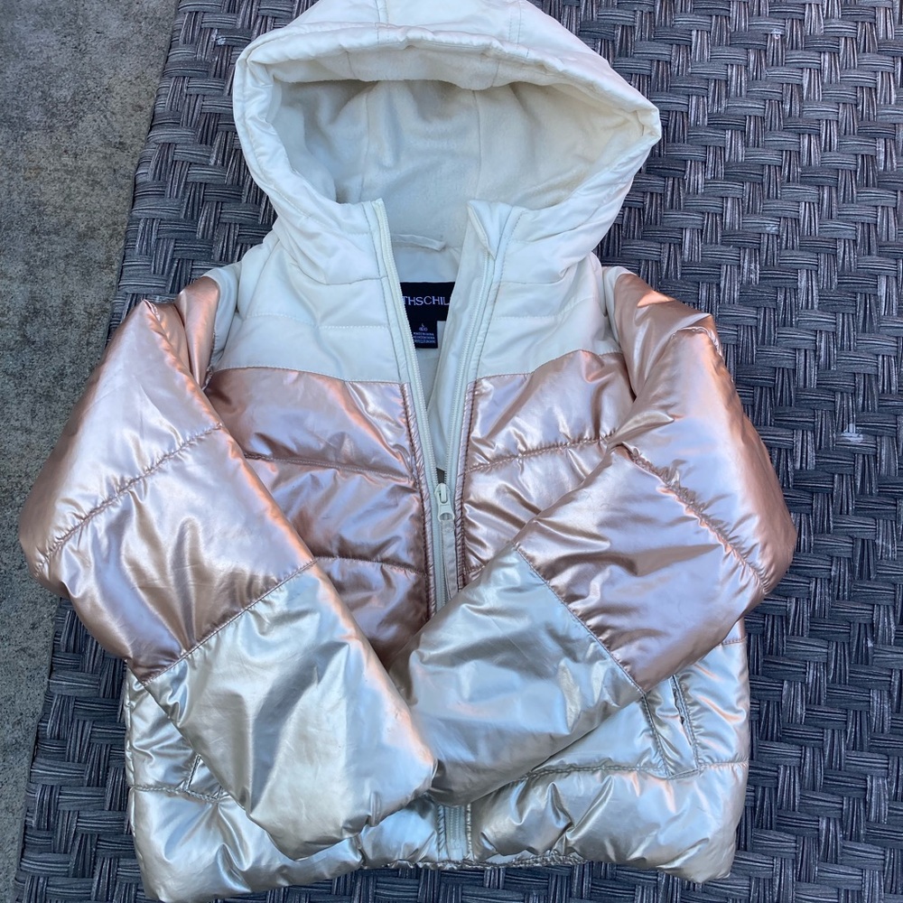Rothschild Kids Metallic Rose Gold Puffer Jacket